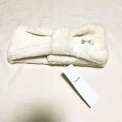 any FAM アイボリー リボン付きマフラー F