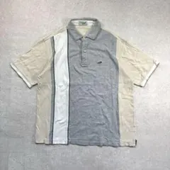 【希少デザイン】クロコダイル ポロシャツ L 切替カラー 90s風 渋カジ 古着