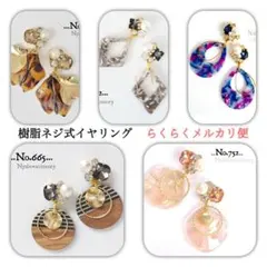 michi.lotus様 リクエスト 5点 まとめ商品　樹脂ネジ式イヤリング