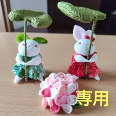 ちりめん細工（梅雨のうさぎの童子）