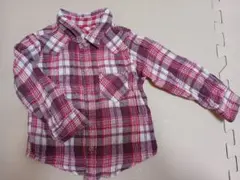 2wayチェック柄長袖シャツ100cn