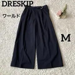 DRESKIP ドレスキップ　パンツ　カジュアル　紺色 ネイビー ベルト付き♪