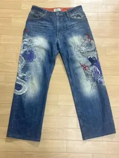 絡繰魂ドラゴン刺繍デニムパンツ 36 - メルカリ
