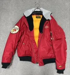 イエローコーン ナイロン シングルライダース ジャケット 赤 大きい