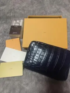ITTI 新品 二つ折り財布 クロコ 最高級ポロサス 藍染めのサムネイル