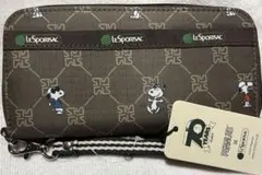 レスポートサック　スヌーピーコラボ　長財布　ブラウン系