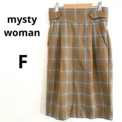mysty woman 茶色/水色 チェック タイトスカート 膝下 F 秋冬のサムネイル