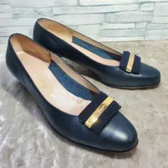 【良品】✨サルヴァトーレフェラガモ 23.5cm パンプス ネイビー 6.5B