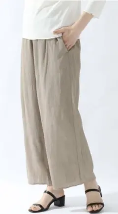 美品☆グローバルワーク☆エアリープリーツイージーパンツ☆グレージュ