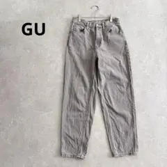 GU ハイウエストマムジーンズ デニム グレー M