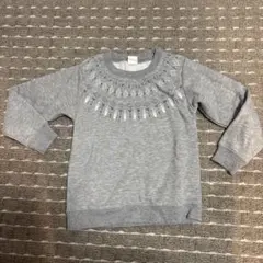 devirock グレー 刺繍デザイン トレーナー 110