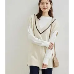 ロペピクニック　ニットベスト　オフホワイト