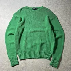 90s Polo Ralph Lauren コットンニット L グリーン香港製のサムネイル