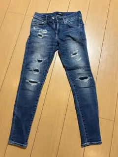 AZUL by moussy スキニーデニム XS ダメージ加工　ストレッチ