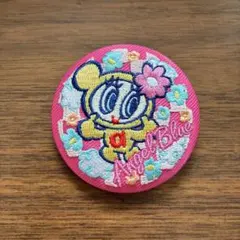 ナルミヤキャラクターズ　刺繍缶バッジビスケット　はなちゃん エンジェルブルー