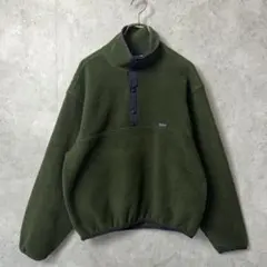 USA製 ウールリッチ スナップT プルオーバー ハーフボタン カーキ 緑 M