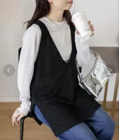 LEPSIM カールヤーンロングベスト