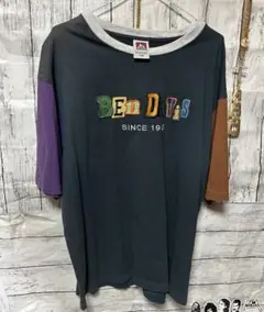 BEN DAVIS 刺繍ロゴ Tシャツ Lサイズ刺繍カラフルロゴリンガーネック