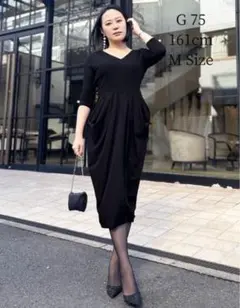 【未使用タグ付き】SERPENTINA　Vネックバルーンワンピ　サイズS/黒