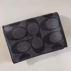 COACH ★シグネチャー 名刺入れ カードケース ブラック 【ジャンク品】のサムネイル