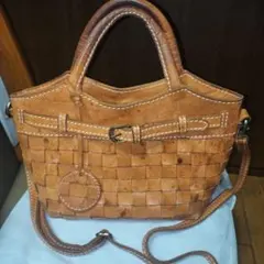 本革編み込みバッグ