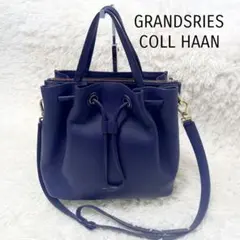 【新品未使用】Cole Haan レザー 2WAY ショルダーバッグ 　ネイビー