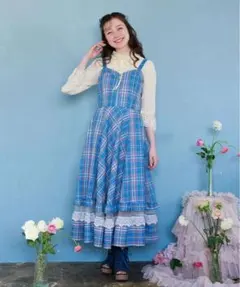 axes femme センタージップチェックジャンスカ