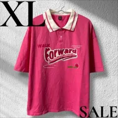 「即日発送」XL SHEINWALK Forward ピンク 半袖ポロシャツ