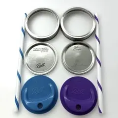⭐️訳あり⭐️Ball ワイドマウス用　飲料用保存容器 の蓋セット　ストロー付きのサムネイル