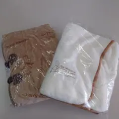 37ピーターラビット フリースブランケット　ホワイト　ベージュ2枚セット