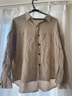 AZUL BY MOUSSY ベージュリネンシャツ Sサイズ