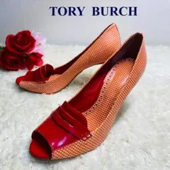 TORY BURCH パンプス ポインテッドトゥ ギンガムチェック 切り替 えのサムネイル