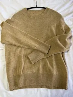 無印良品　洗えるウールミドルゲージクルーネックセーター　イエロー