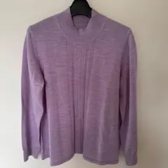 里麻　ラベンダー 長袖ニット セーター