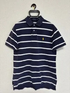 ポロラルフローレン ポロシャツ M 紺×白 ボーダー 古着