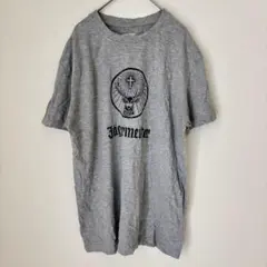 イェーガーマイスター Tシャツ クルーネック 半袖 ロゴ L 灰 混紡 フェス