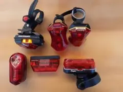 60BP0713-03【動作確認済】自転車 テールライト 6点まとめ売りのサムネイル