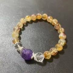 最終値下げ‼️アメジストタンブルとキラキラガーデンシトリン天然石ブレスレット