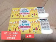 リフト1日招待券　スキージャム勝山　小学生限定　２枚