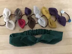 ハンドメイド　アクセサリー　リボンゴム　８点セット