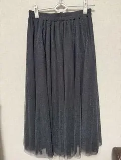 Honeys ラメ入りロングスカート ブラック Mサイズ