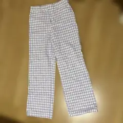 ZARA 紫と白のチェック カジュアルパンツ