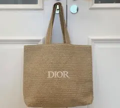 ディオール DIOR BEAUTY ストロー素材 ベージュ トートバッグ - メルカリ