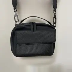 ZARA ブラックショルダーバッグ メッシュポケット付き