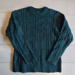 BACK NUMBER ケーブルニットセーター 150㌢ ダークグリーン キッズ