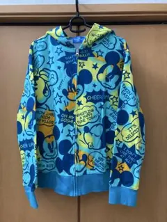東京ディズニーリゾート　ミッキー 総柄 フルジップパーカー ブルー