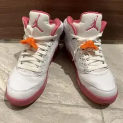 ナイキ ジョーダン5 レトロ　白✖️ピンク　24.5cm