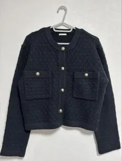 GU ダブルポケットニットジャケット ネイビー Sサイズ