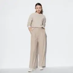 UNIQLO ユニクロ　タックワイドパンツ　丈長め　Lサイズ