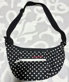 ◆ルコックスポルティフ レディース ドット柄 ショルダーバッグ（ブラック）◆